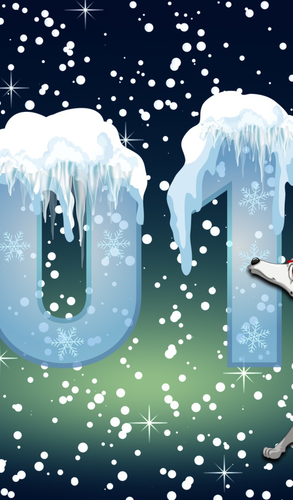 С Новым 2018 годом собаки, цифры