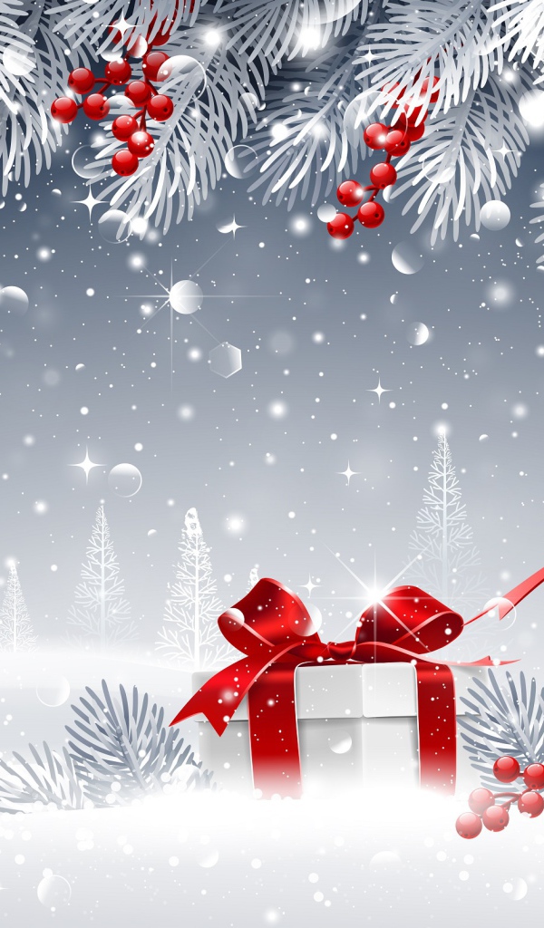 Открытка с подарками на Новый год 2019