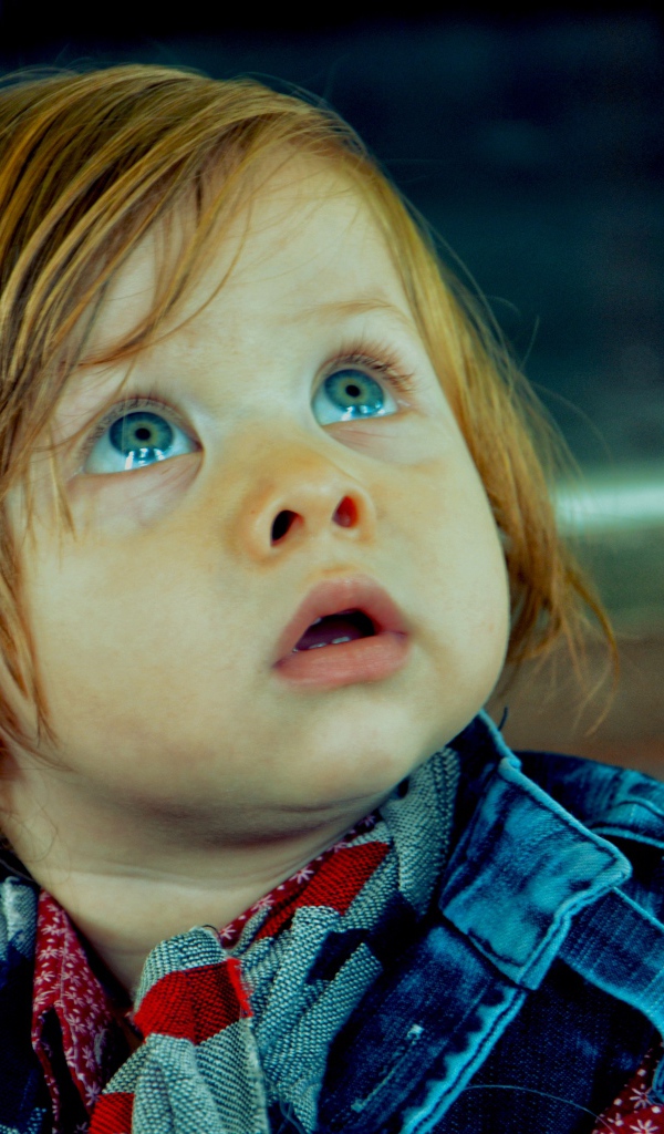 Милый голубоглазый ребенок с рыжими волосами 