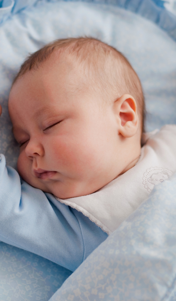 Спящий розовощекий младенец