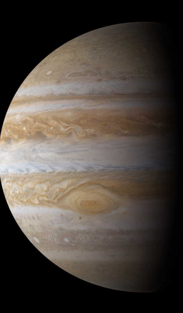 Пятая планета Юпитер с затемненной стороной 