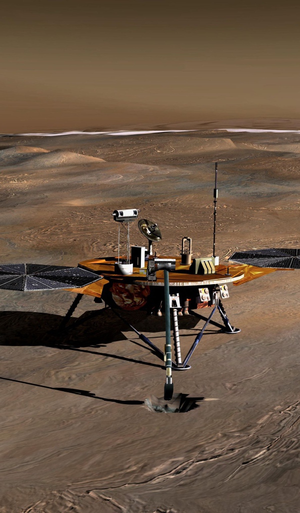 Посадочным модуль «Феникс» на поверхности Марса 