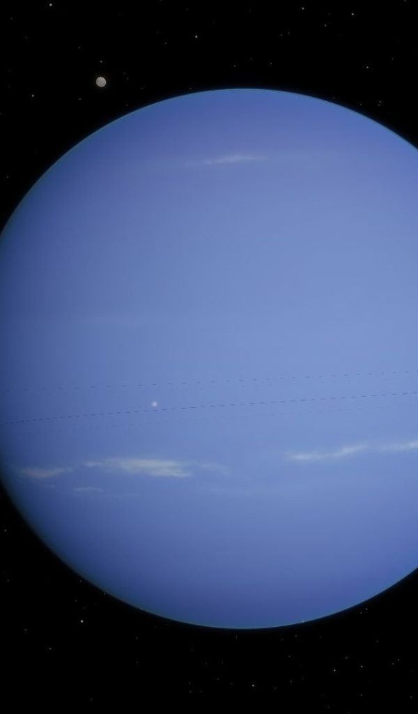 Восьмая планета солнечной системы Нептун на фоне звезд 