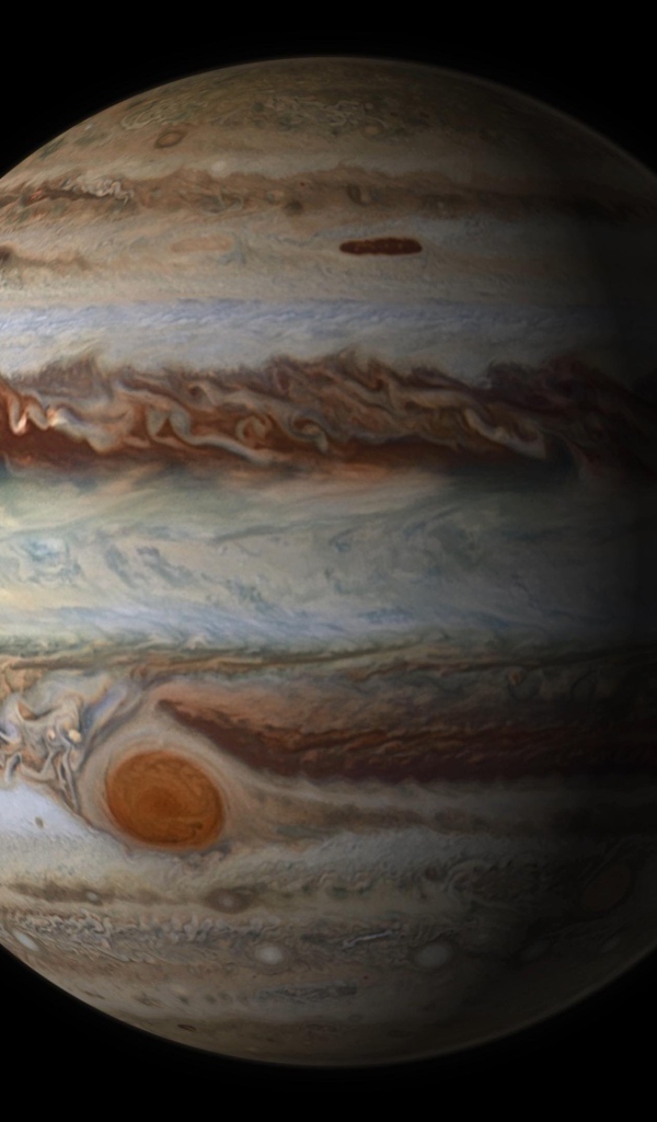 Планета Юпитер на черном фоне 