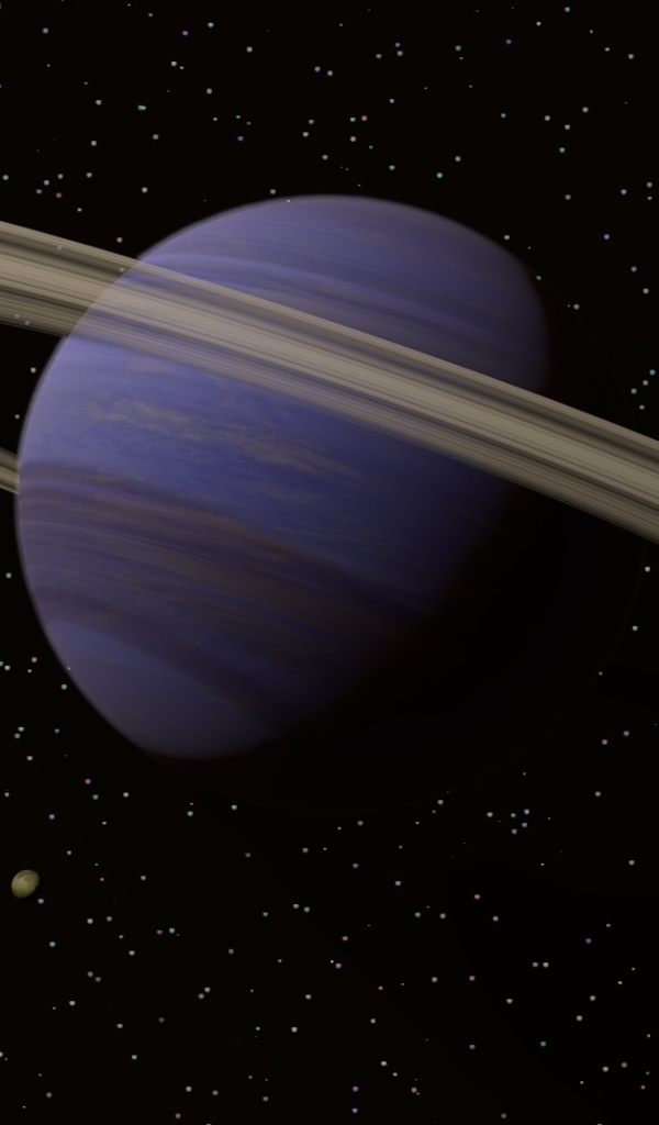 Планета Сатурн на звездном фоне 