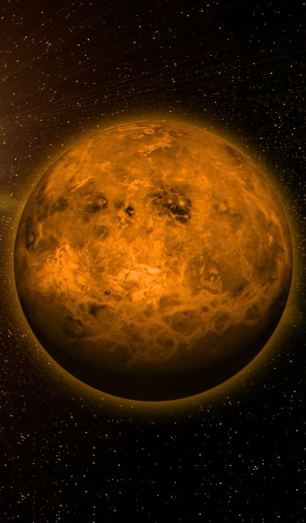 Планета Венера в свете Солнца 