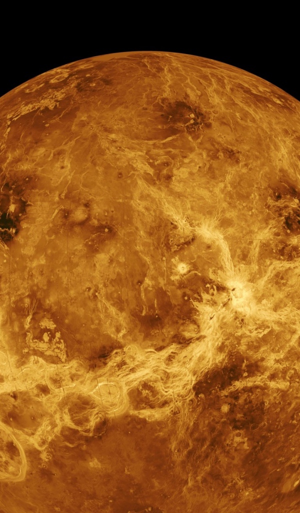 Планета Венера на черном фоне 