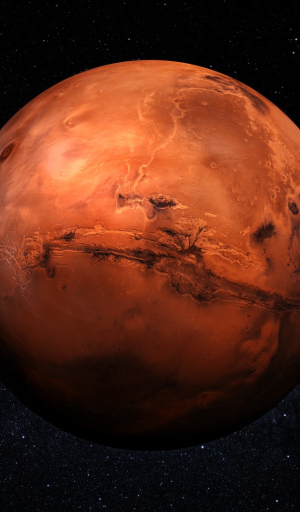 Красная планета Марс в космосе 