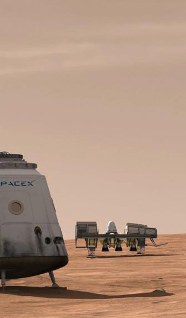 Космические корабли фирмы SpaceX на Марсе 