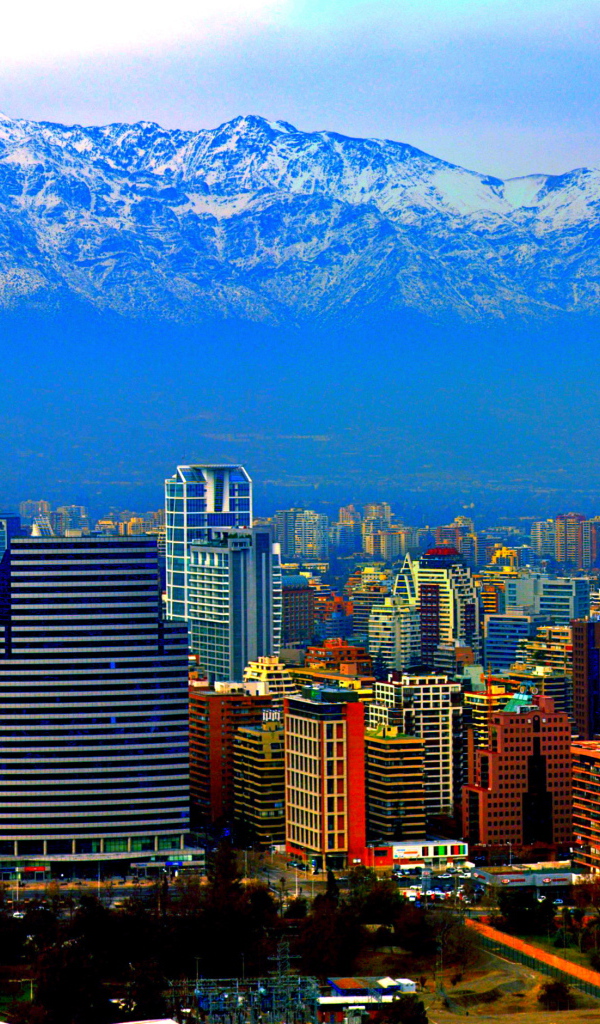 Панорама города Сантьяго, Чили 