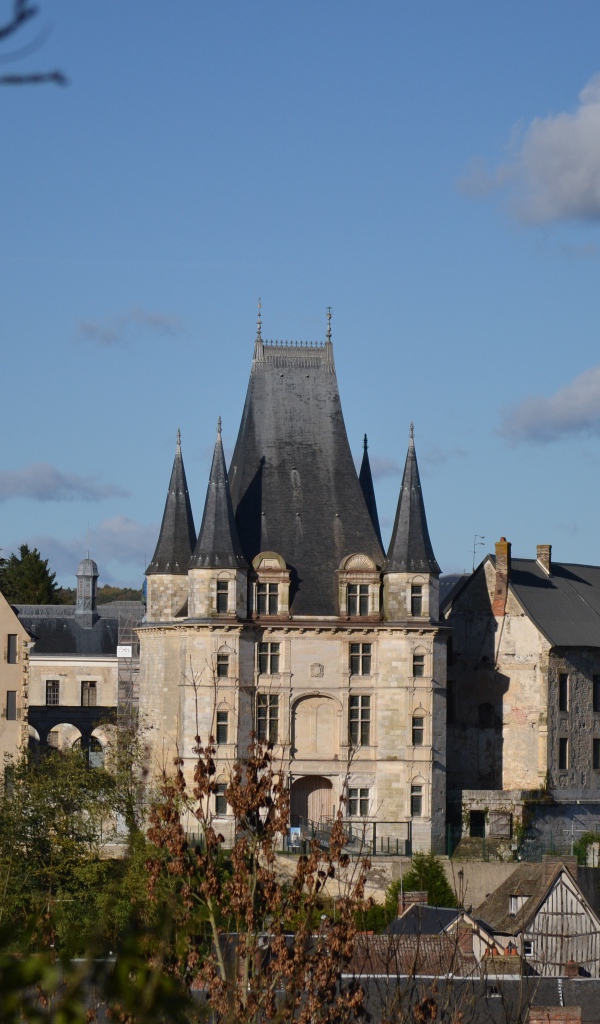 Вид на старинный замок Гайон, Франция