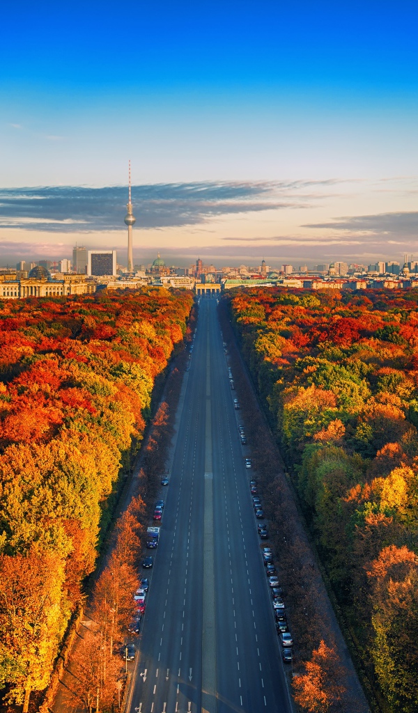Осенний автобан Берлин, Германия 