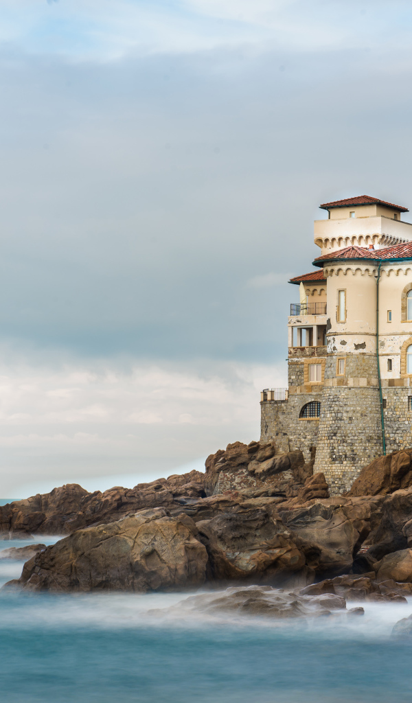 Ancient building of Boccale Castle on the coast, Italy