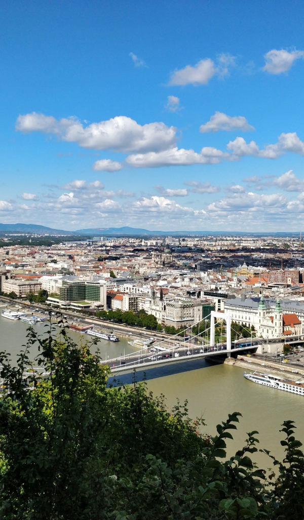 Панорама города Будапешт под красивым небом, Венгрия