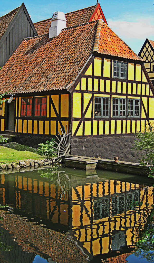 Старый город музей Ден Гамле Бю в Орхусе, Дания 