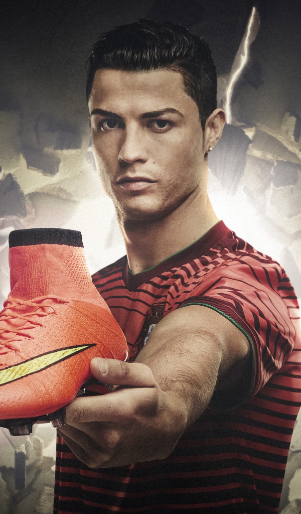 Криштиану Роналду рекламирует футбольные бутсы Найк 