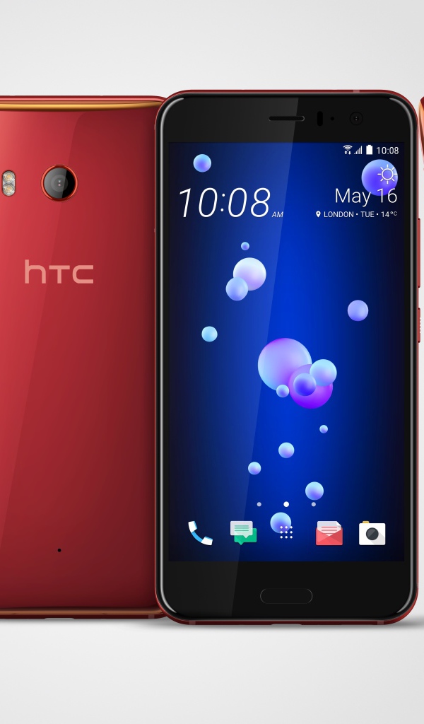 Стильные новинки смартфоны HTC U11 на сером фоне, 2017