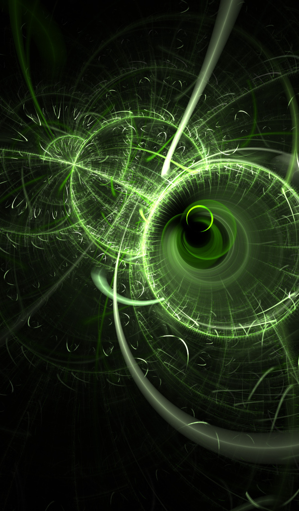 Абстрактный фрактальный рисунок с зеленым оттенком