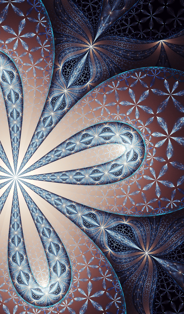 Красивый фрактальный рисунок цветок, 3д графика