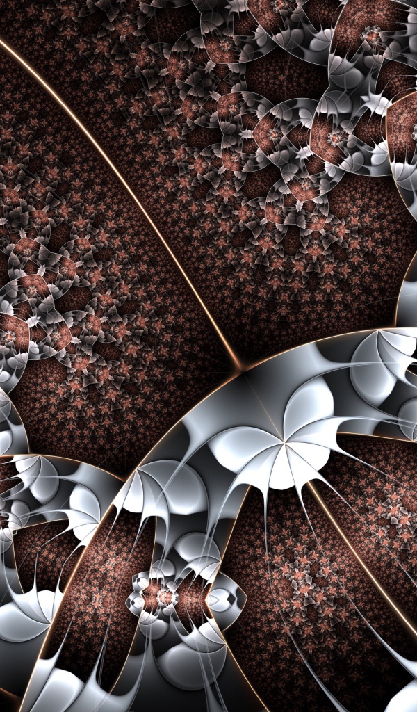 Красивый фрактальный рисунок в коричневых и серых тонах