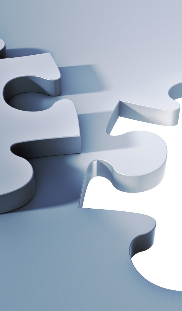 Большая серая фигура пазл 3д графика