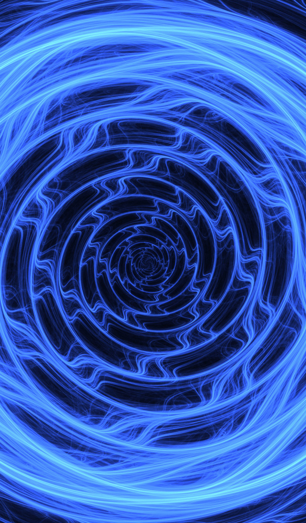Голубая абстрактная спираль на черном фоне