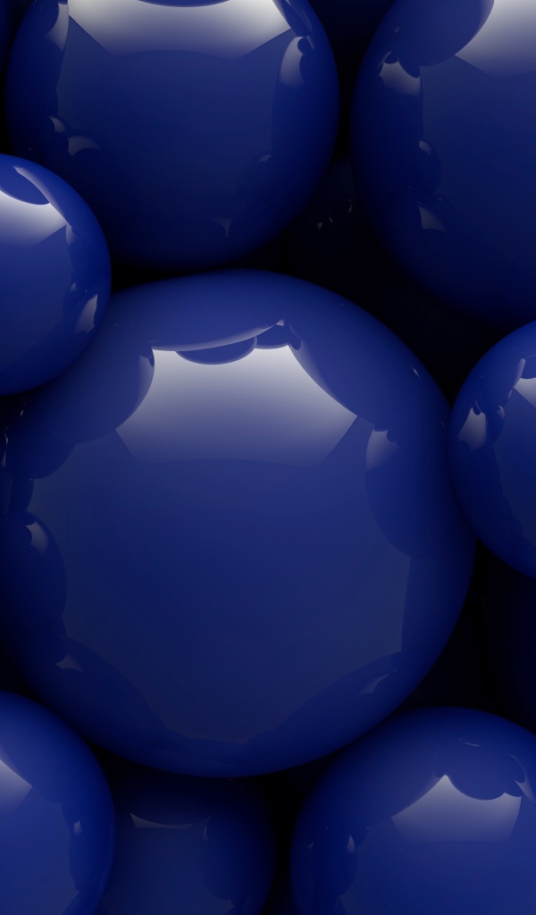 Синие шары разной формы 3д графика