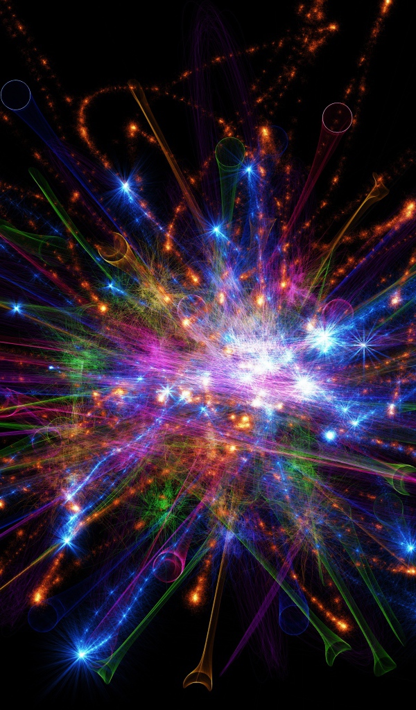 Яркие абстрактные лучи на черном фоне