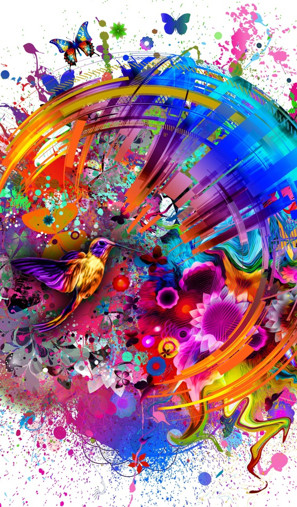 Фантастический рисунок 3д графика на белом фоне 