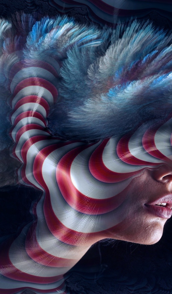 Женское лицо в абстрактной графике