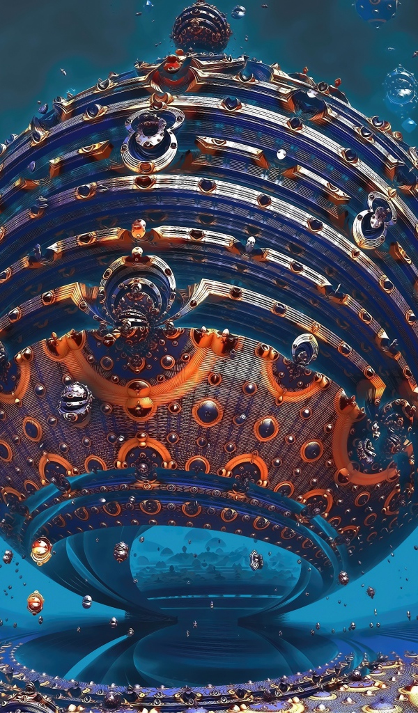 Fractal 3d sphere close-up