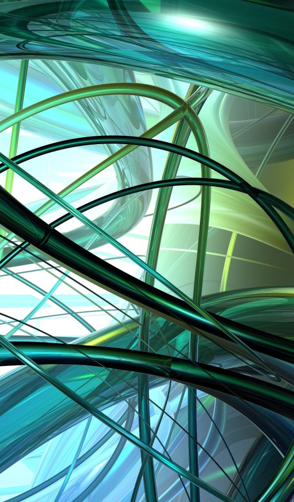 Разноцветные витые линии, 3д графика