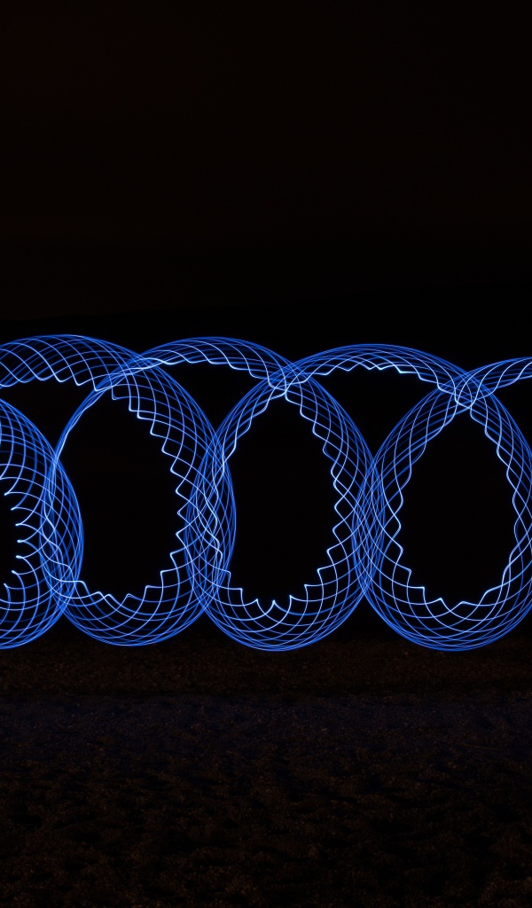 Неоновая спираль, 3д графика 