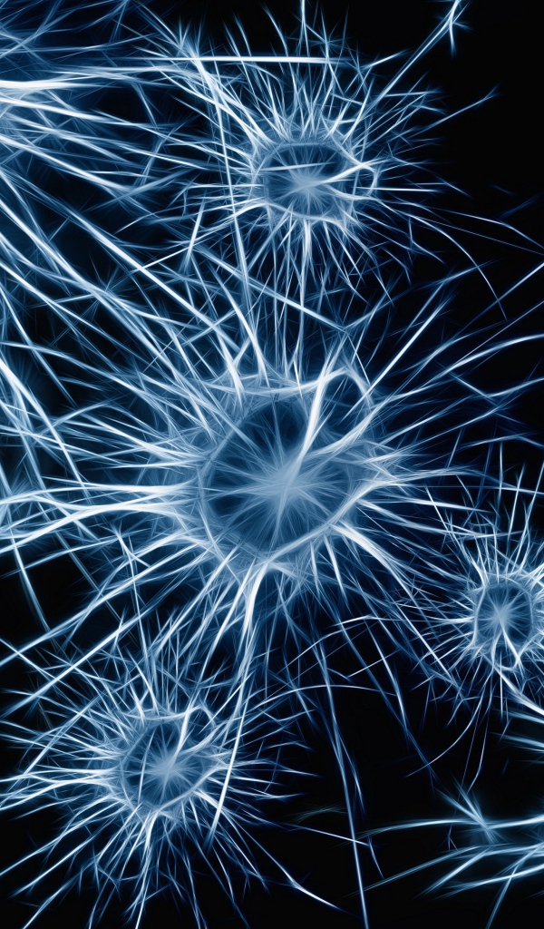 Нейроны клетки на голубом фоне