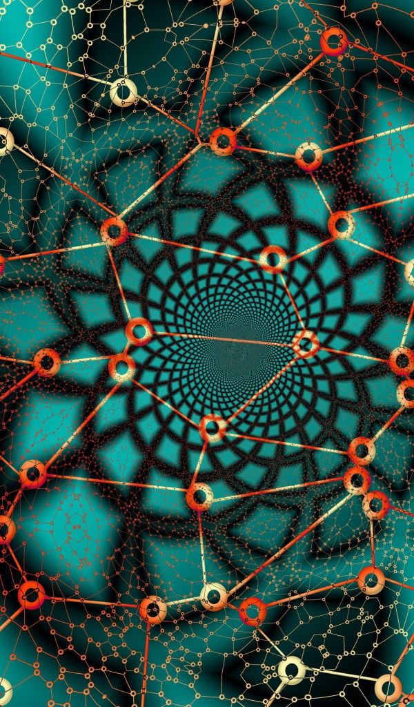 Узор из линий с кругами на голубом фоне