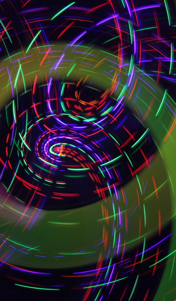 Вращающиеся разноцветные неоновые лучи 