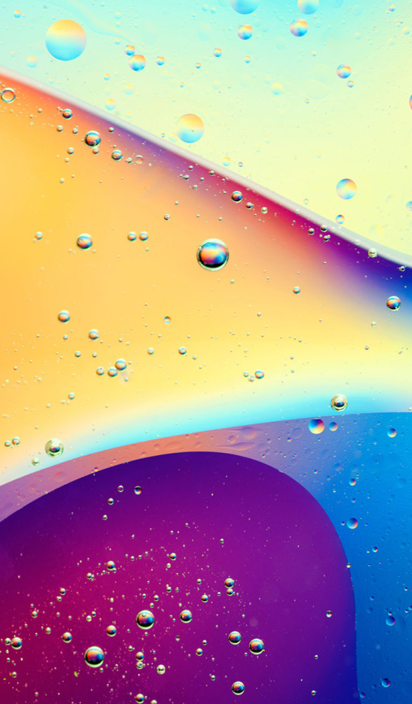 Капли воды на разноцветном фоне, 3д графика