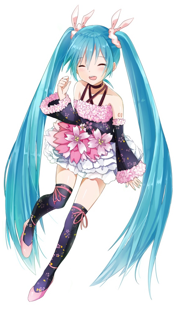 Girl with blue hair Hatsune Miku anime Vocaloid