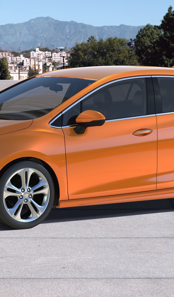 Новый оранжевый автомобиль Chevrolet Cruze 2019