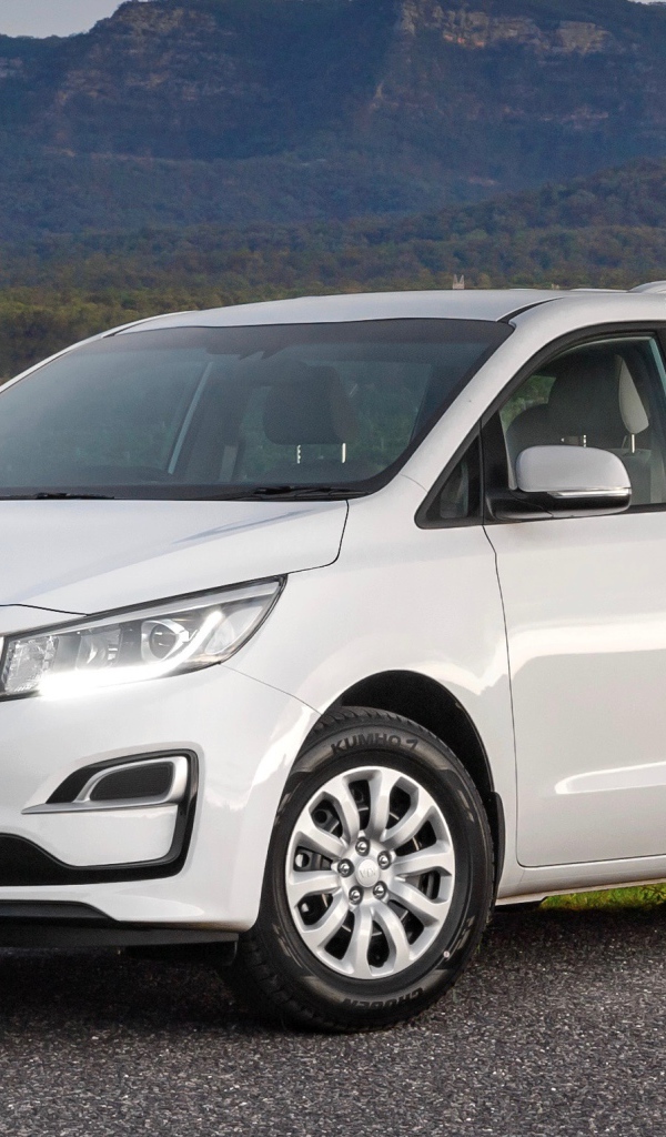 Белый внедорожник Kia Carnival 2019 года