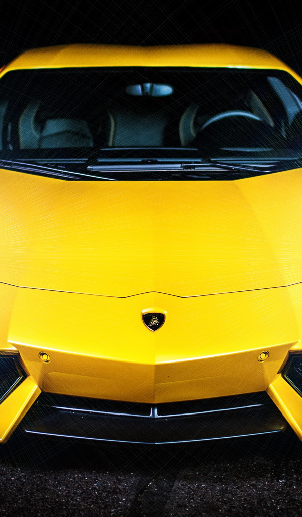 Желтый автомобиль Lamborghini Murcielago, вид спереди