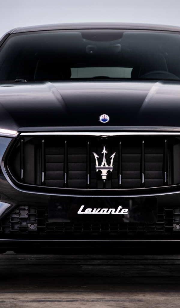Expensive black car Maserati Levante S Q4 GranSport