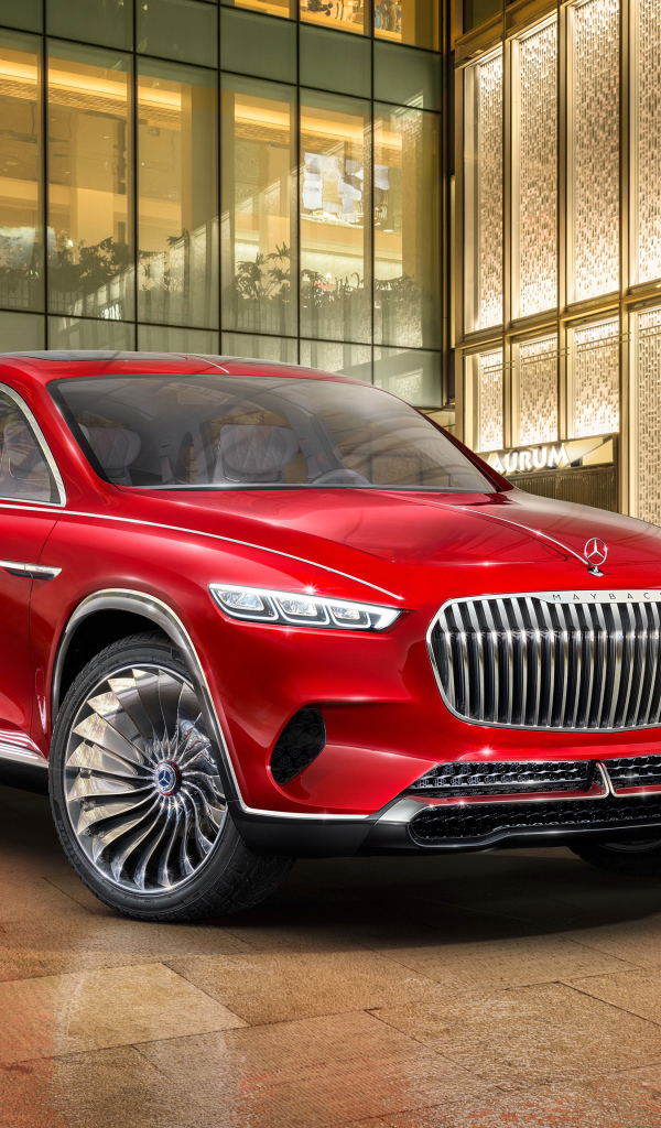 Красный стильный новый автомобиль Mercedes Maybach Ultimate Luxury, 2018 года