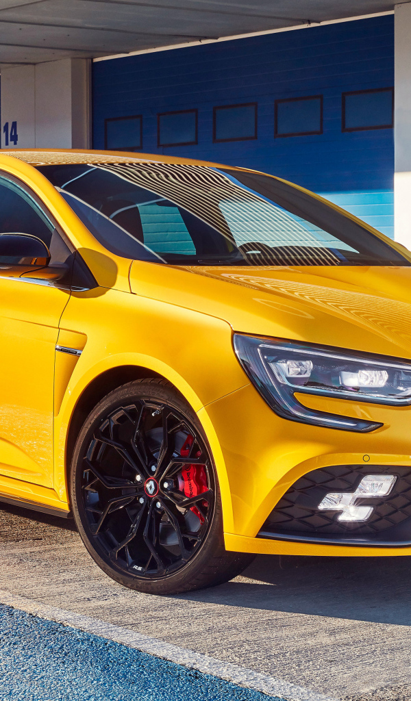 Желтый стильный автомобиль Renault Megane RS, 2019