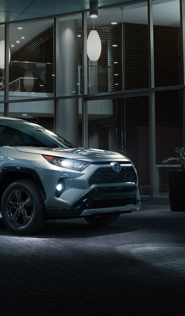 Серебристый внедорожник Toyota RAV4, 2019