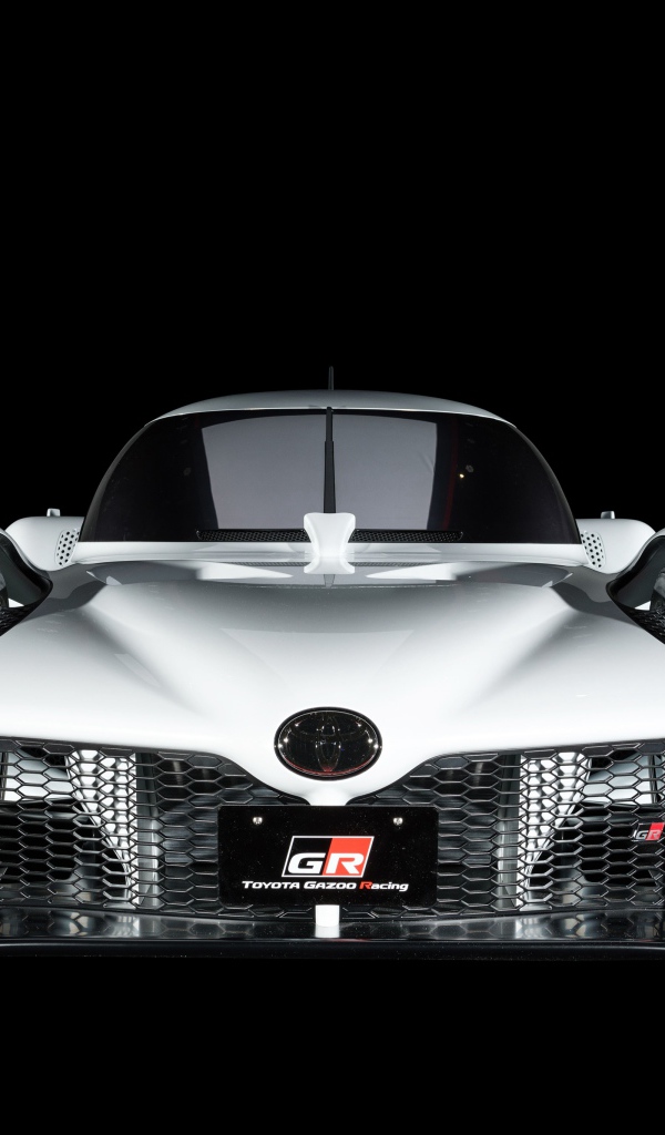 Белый спортивный автомобиль  Toyota GR Super Sport Concept, 2018 вид спереди