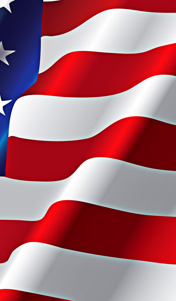 Американский флаг развевается 