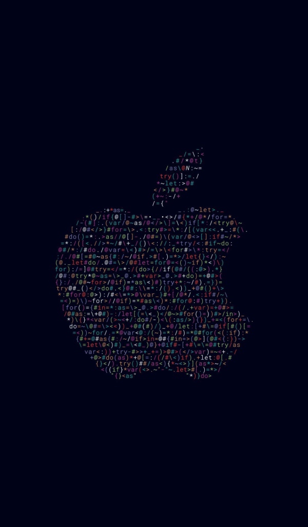 Логотип  Apple на черном фоне