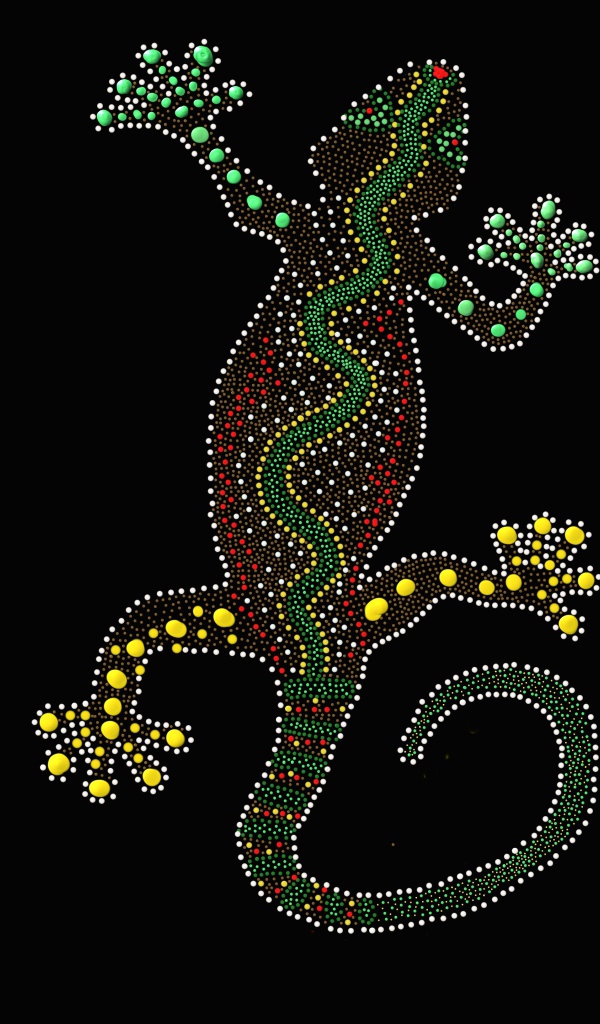 Блестящий геккон на черном фоне