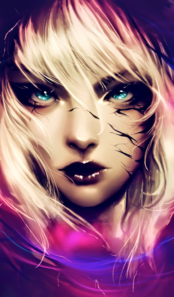 Фантастическая девушка с голубыми глазами, арт